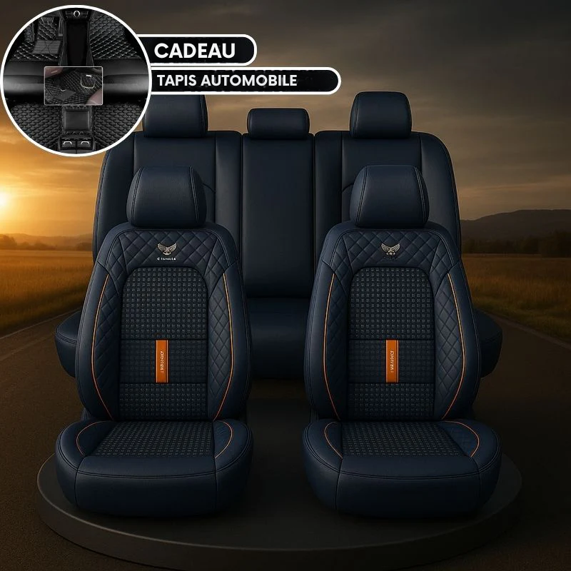 Fundas Completas para Asientos de Coche en cuero Italiano universal + REGALO: alfombrillas completas incluidas